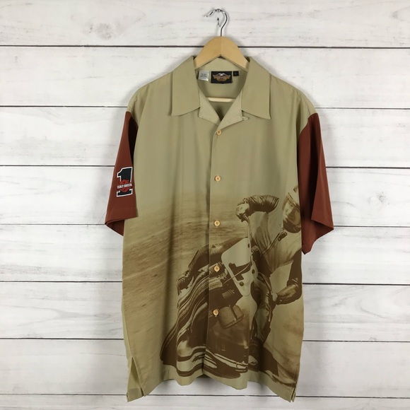 Harley Davidson Hawaiian Button Shirt